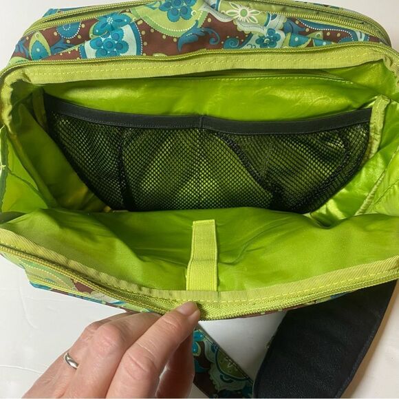 Ju Ju Be Diaper Bag Green Blue Brown Paisley Floral Design - Picture 6 of 15